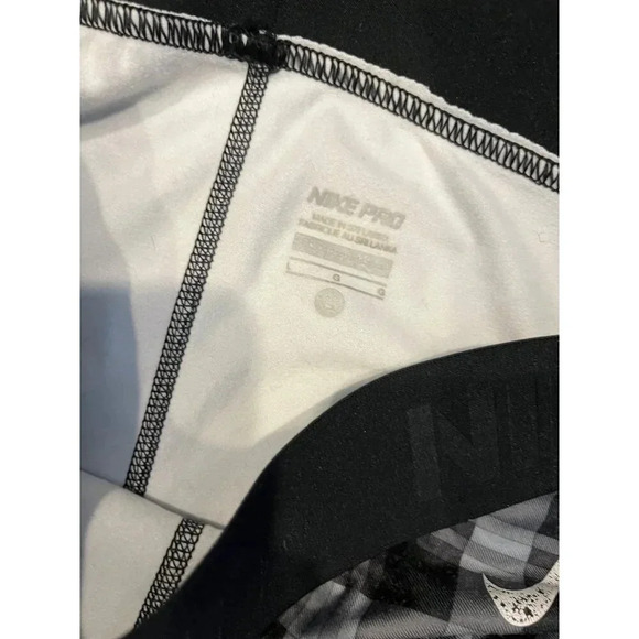 Leggings Nike Pro grey and black checker size large - Picture 2 of 2